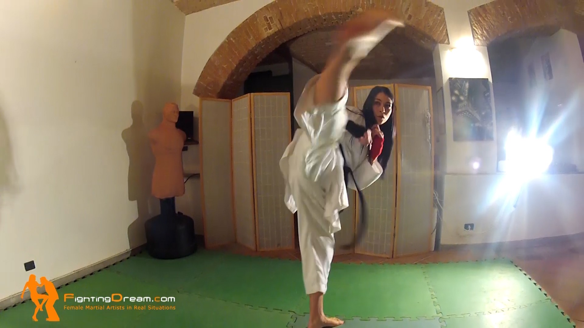 FightingDream Chantal karate gi solo action, posing &